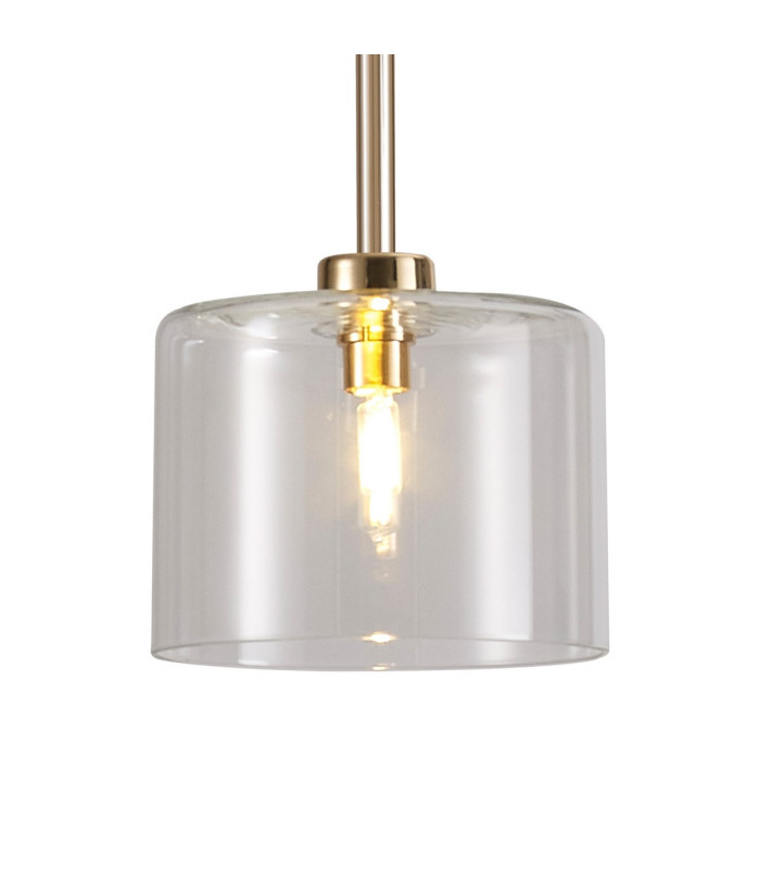 Baldwin 12cm Single Pendant 2m 1 x G9 French Gold/Clear Type B Shade-6