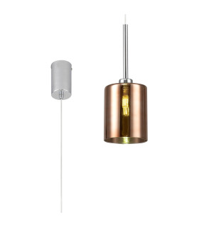 Baldwin 12cm Single Pendant 2m 1 x G9 Polished Chrome/Copper Type B Shade-1
