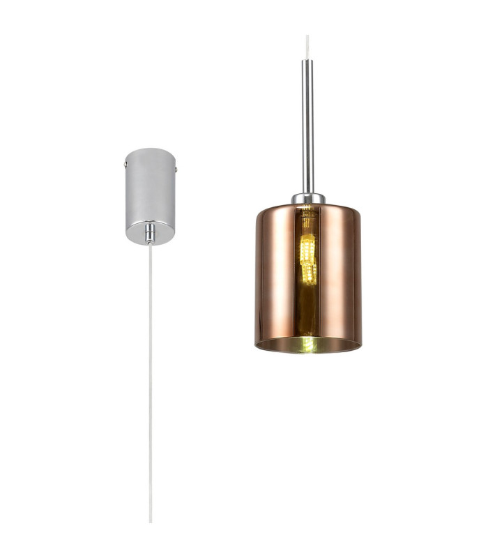 Baldwin 12cm Single Pendant 2m 1 x G9 Polished Chrome/Copper Type B Shade-1