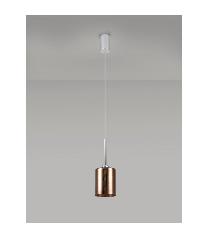 Baldwin 12cm Single Pendant 2m 1 x G9 Polished Chrome/Copper Type B Shade-14