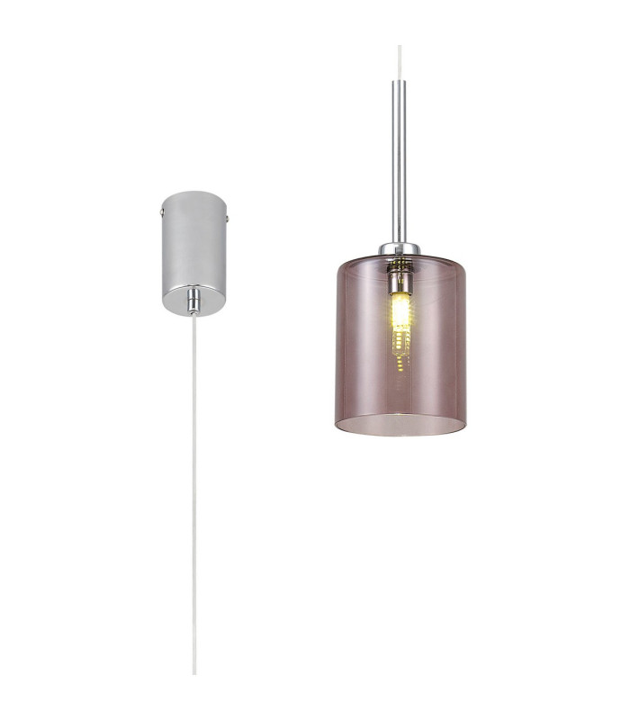 Baldwin 12cm Single Pendant 2m 1 x G9 Polished Chrome/Smoked Type B Shade-1
