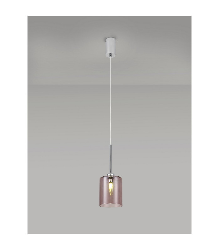Baldwin 12cm Single Pendant 2m 1 x G9 Polished Chrome/Smoked Type B Shade-3