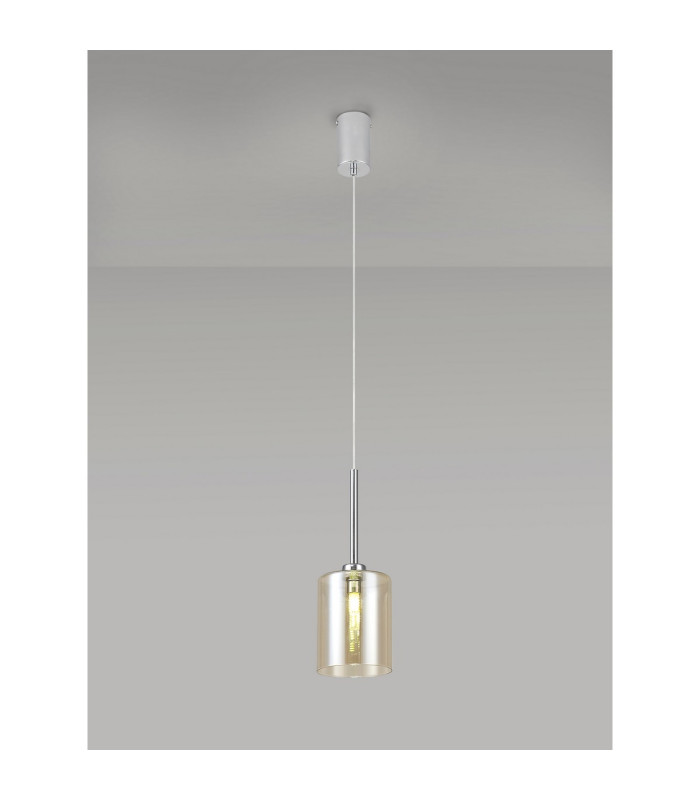 Baldwin 12cm Single Pendant 2m 1 x G9 Polished Chrome/Cognac Type B Shade-3