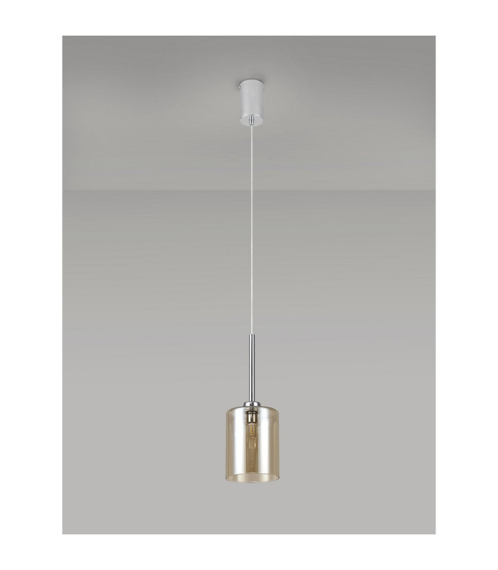 Baldwin 12cm Single Pendant 2m 1 x G9 Polished Chrome/Cognac Type B Shade-13