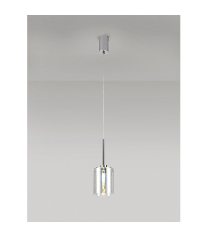 Baldwin 12cm Single Pendant 2m 1 x G9 Polished Chrome/Iridescent Type B Shade-3
