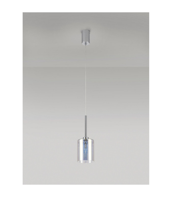 Baldwin 12cm Single Pendant 2m 1 x G9 Polished Chrome/Iridescent Type B Shade-13