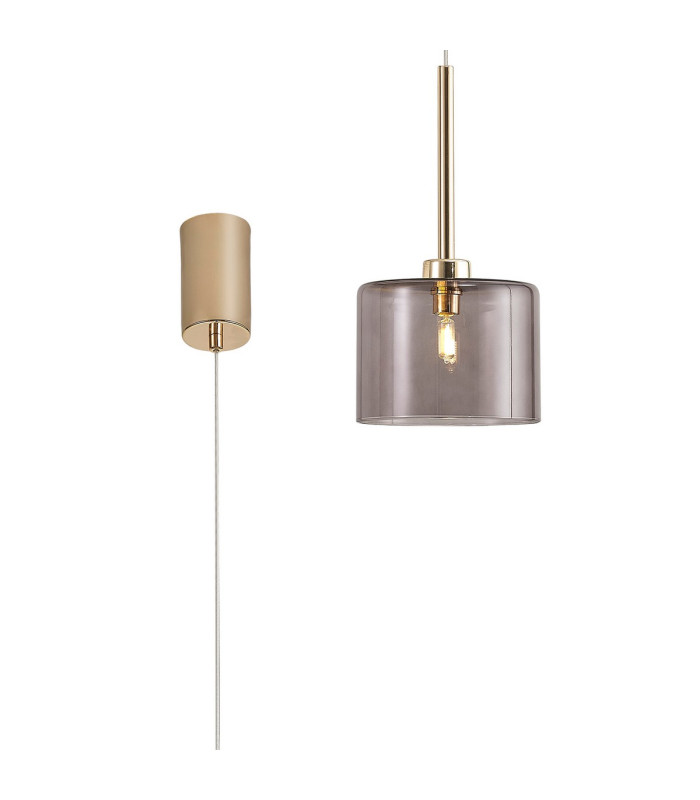 Baldwin 12cm Single Pendant 2m 1 x G9 French Gold/Smoked Type A Shade-1