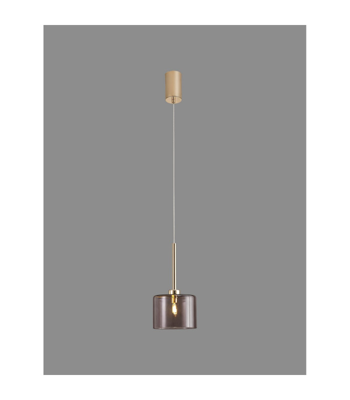 Baldwin 12cm Single Pendant 2m 1 x G9 French Gold/Smoked Type A Shade-3