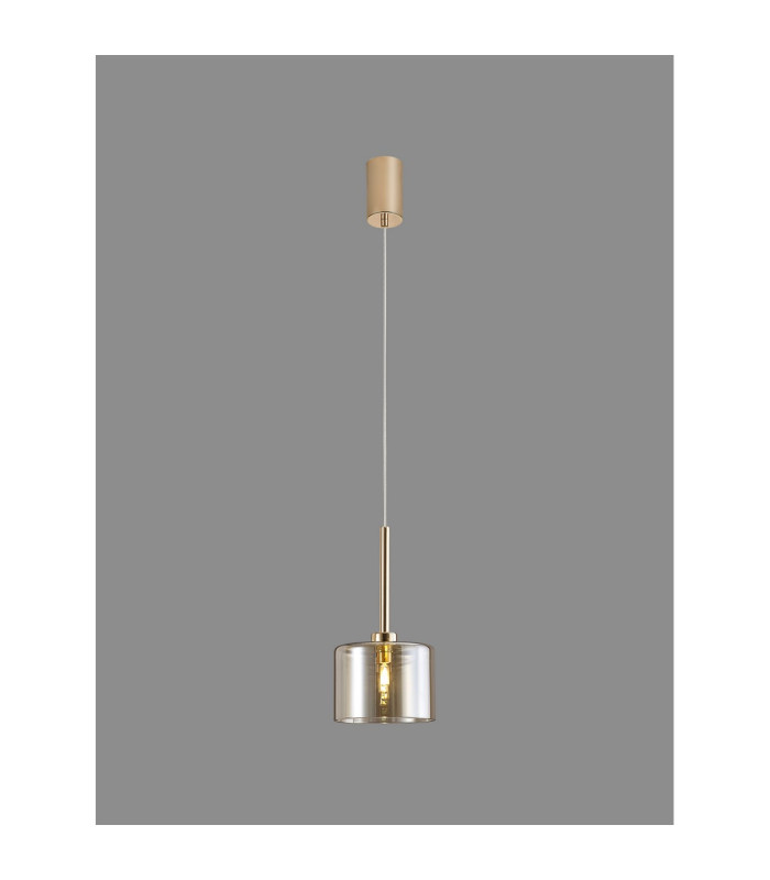 Baldwin 12cm Single Pendant 2m 1 x G9 French Gold/Cognac Type A Shade-3