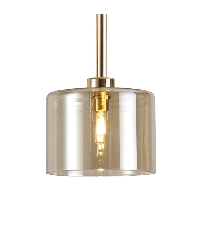 Baldwin 12cm Single Pendant 2m 1 x G9 French Gold/Cognac Type A Shade-6