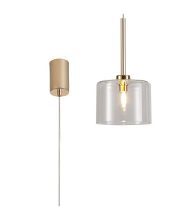 Baldwin 15cm Single Pendant 2m 1 x G9 French Gold/Clear Type C Shade-1