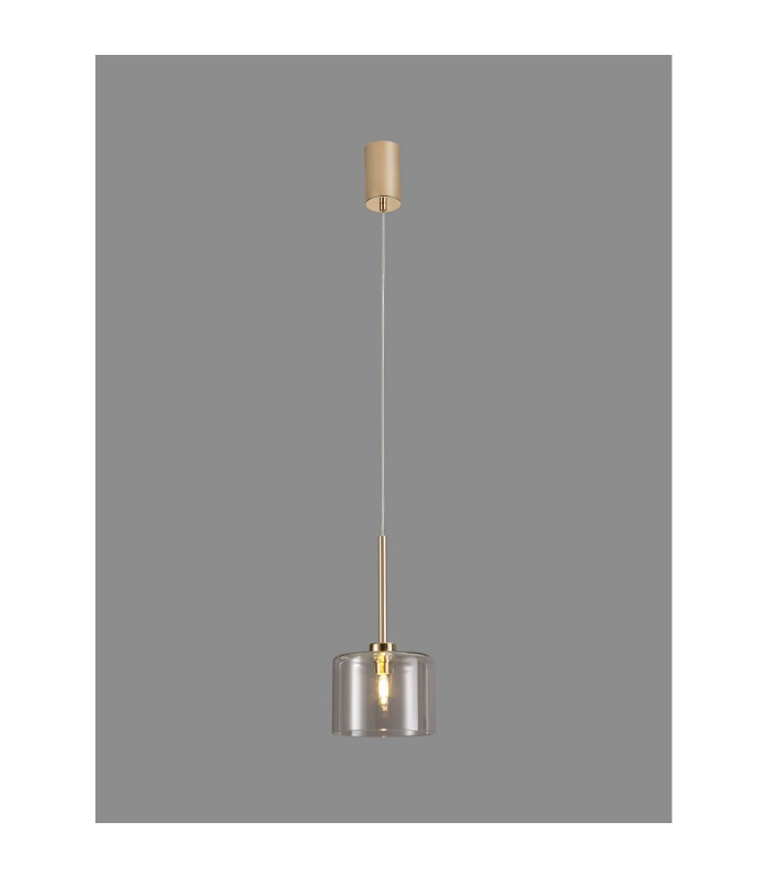 Baldwin 15cm Single Pendant 2m 1 x G9 French Gold/Clear Type C Shade-3