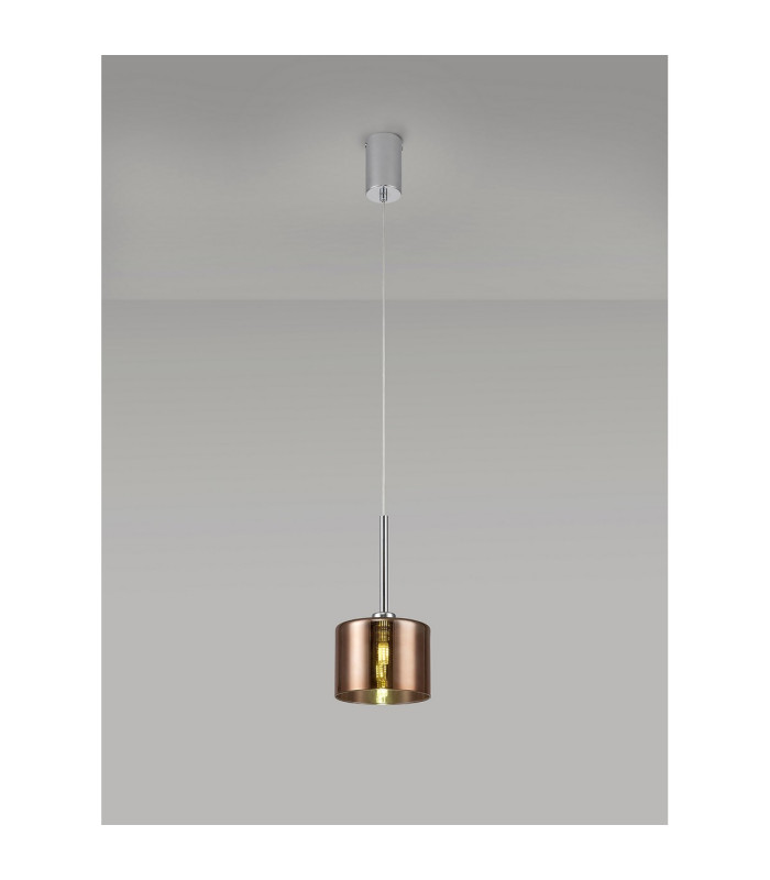 Baldwin 15cm Single Pendant 2m 1 x G9 Polished Chrome/Copper Type C Shade-3