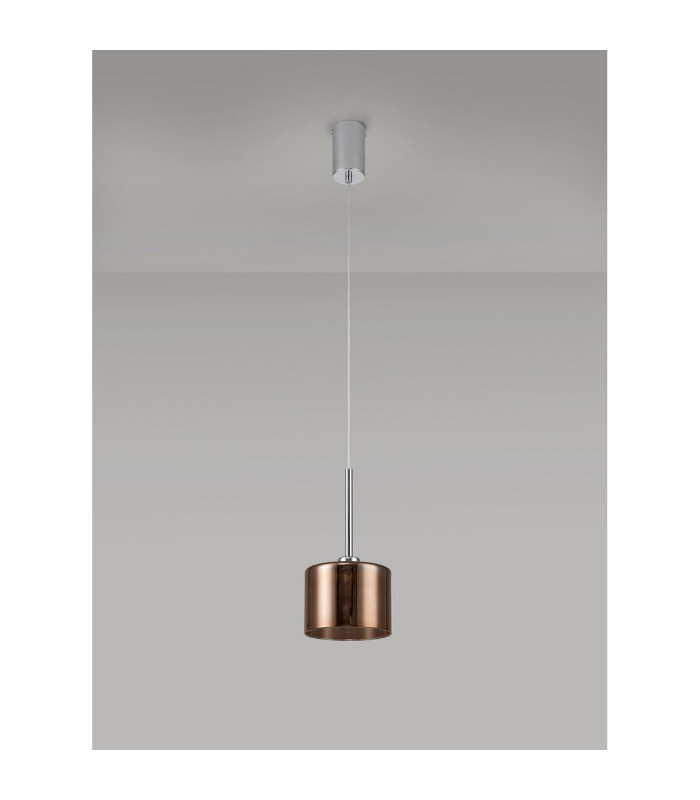 Baldwin 15cm Single Pendant 2m 1 x G9 Polished Chrome/Copper Type C Shade-13
