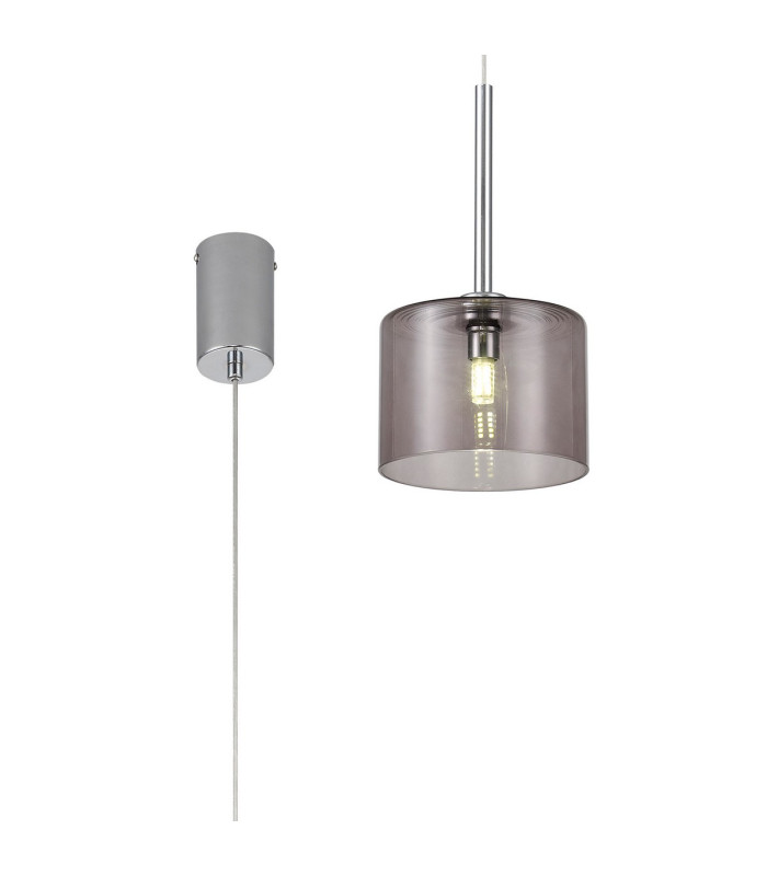 Baldwin 15cm Single Pendant 2m 1 x G9 Polished Chrome/Smoked Type C Shade-1