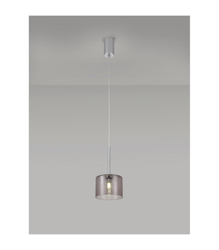 Baldwin 15cm Single Pendant 2m 1 x G9 Polished Chrome/Smoked Type C Shade-3