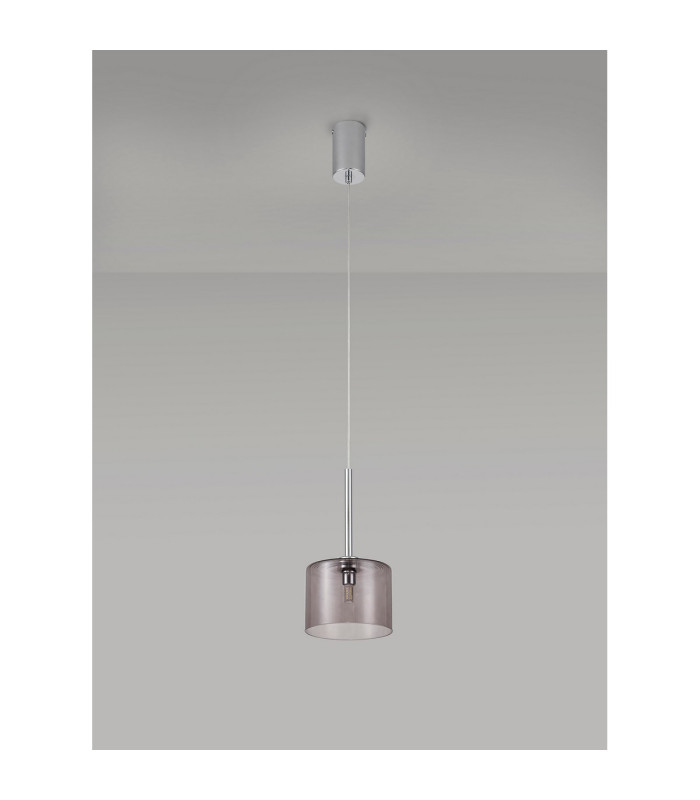 Baldwin 15cm Single Pendant 2m 1 x G9 Polished Chrome/Smoked Type C Shade-13