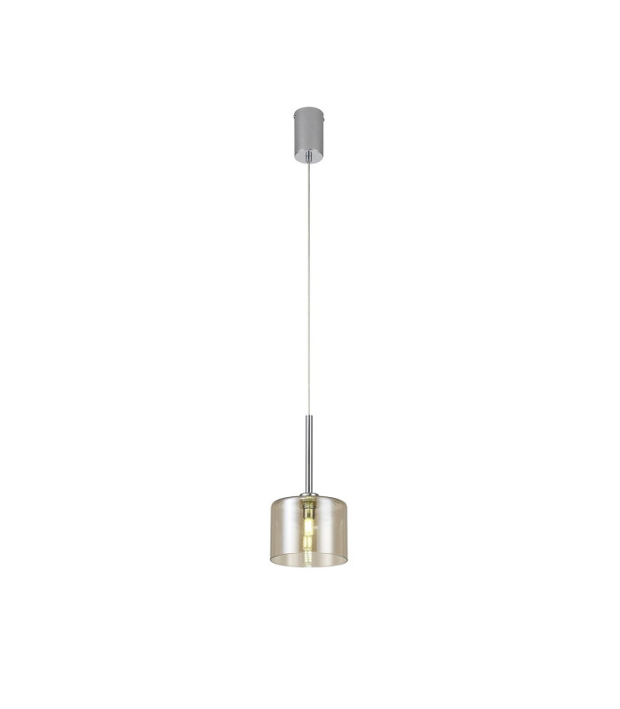 Baldwin 15cm Single Pendant 2m 1 x G9 Polished Chrome/Cognac Type C Shade-4