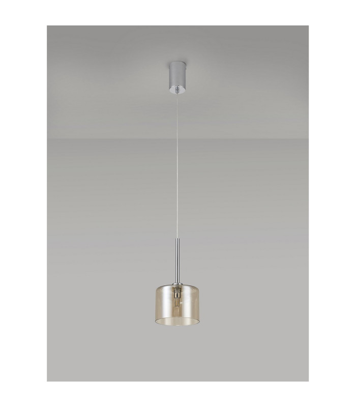 Baldwin 15cm Single Pendant 2m 1 x G9 Polished Chrome/Cognac Type C Shade-13