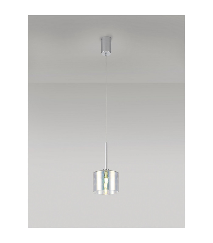 Baldwin 15cm Single Pendant 2m 1 x G9 Polished Chrome/Iridescent Type C Shade-3