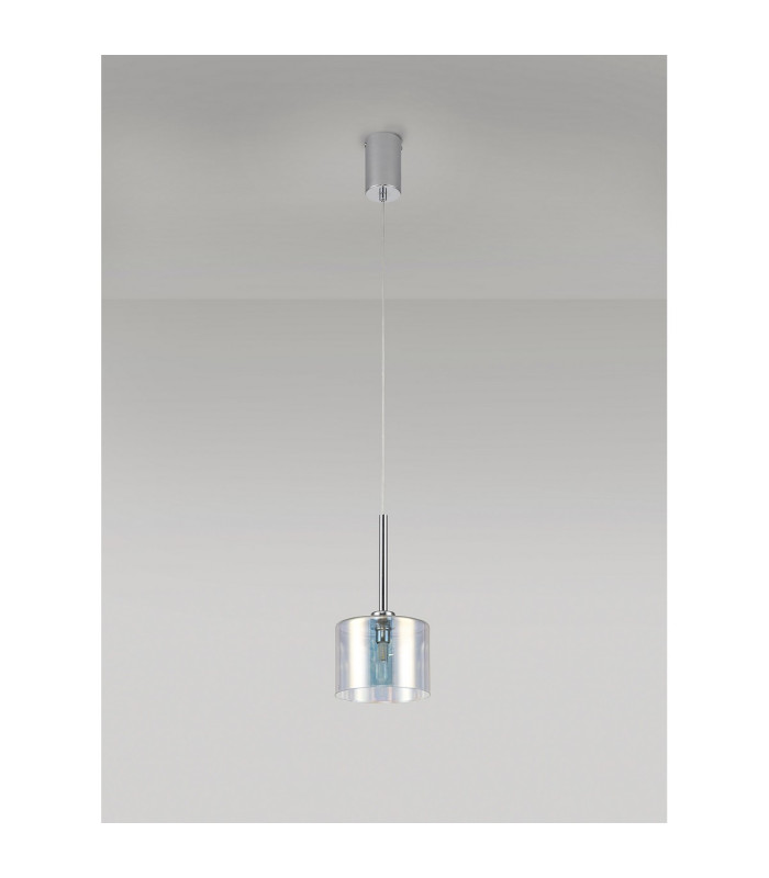 Baldwin 15cm Single Pendant 2m 1 x G9 Polished Chrome/Iridescent Type C Shade-13