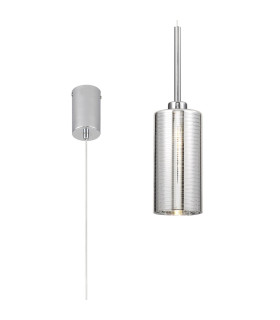 Baldwin 10cm Single Pendant 2m 1 x G9 Polished Chrome/Chrome Lined Type A Shade-1