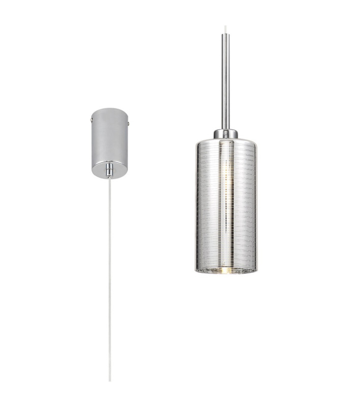 Baldwin 10cm Single Pendant 2m 1 x G9 Polished Chrome/Chrome Lined Type A Shade-1