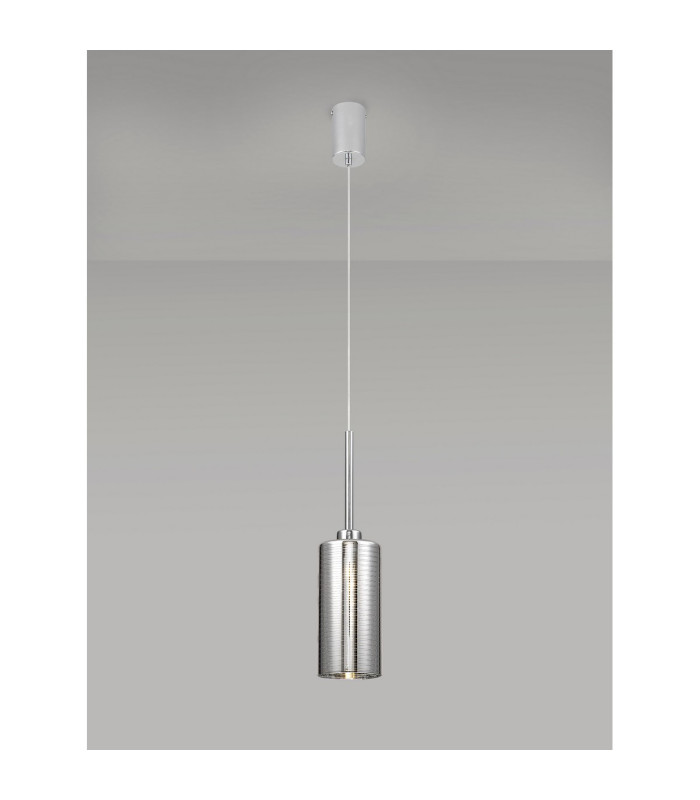 Baldwin 10cm Single Pendant 2m 1 x G9 Polished Chrome/Chrome Lined Type A Shade-3