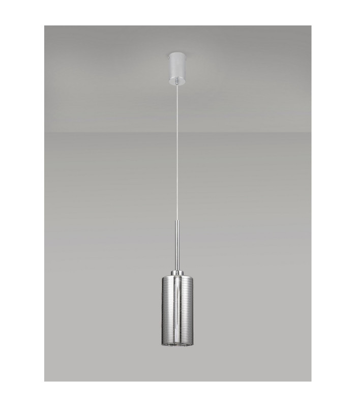 Baldwin 10cm Single Pendant 2m 1 x G9 Polished Chrome/Chrome Lined Type A Shade-12