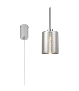 Baldwin 12cm Single Pendant 2m 1 x G9 Polished Chrome/Chrome Lined Type B Shade-1