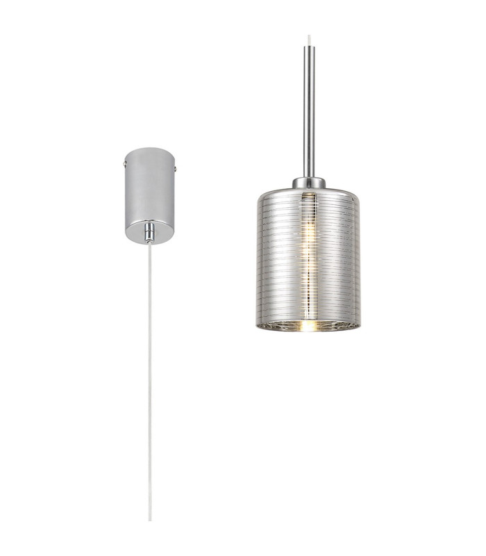 Baldwin 12cm Single Pendant 2m 1 x G9 Polished Chrome/Chrome Lined Type B Shade-1