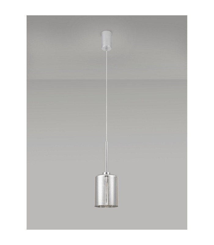 Baldwin 12cm Single Pendant 2m 1 x G9 Polished Chrome/Chrome Lined Type B Shade-12