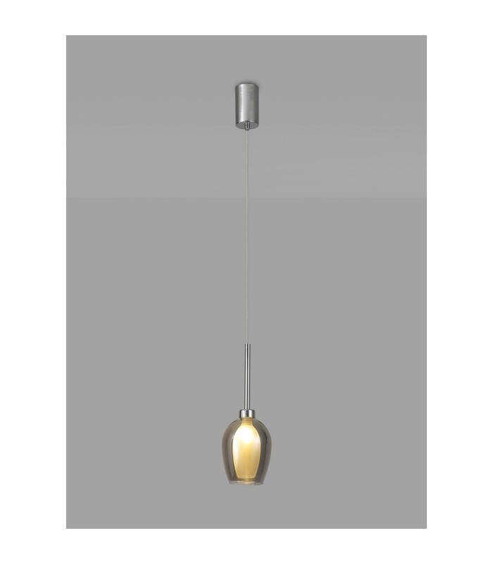 Baldwin 12cm Single Pendant 2m 1 x G9 French Gold/Smoke/Frosted Type D Shade-3