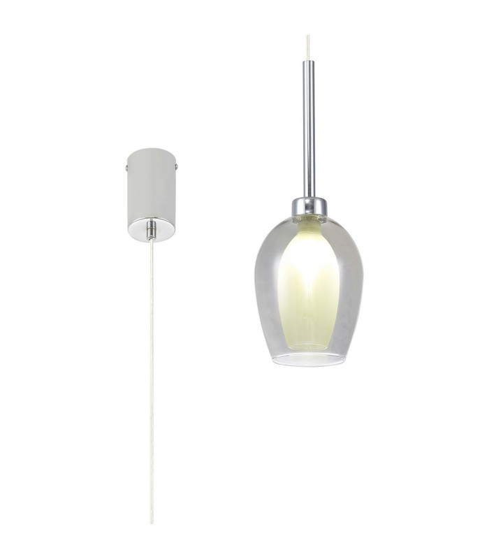 Baldwin 12cm Single Pendant 2m 1 x G9 Polished Chrome/Smoke/Frosted Type D Shade-1