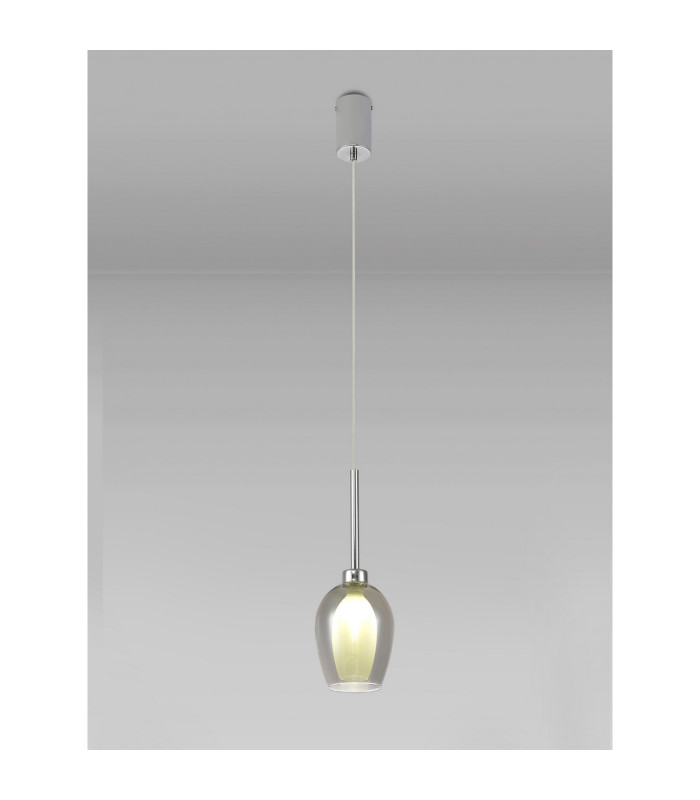 Baldwin 12cm Single Pendant 2m 1 x G9 Polished Chrome/Smoke/Frosted Type D Shade-3