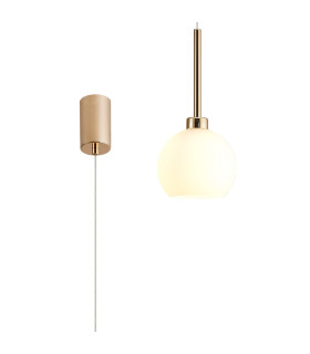 Baldwin 14cm Single Pendant 2m 1 x G9 French Gold/Opal Type F Shade-1