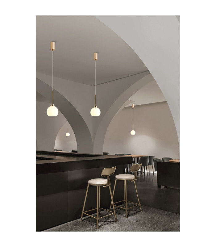 Baldwin 14cm Single Pendant 2m 1 x G9 French Gold/Opal Type F Shade-4