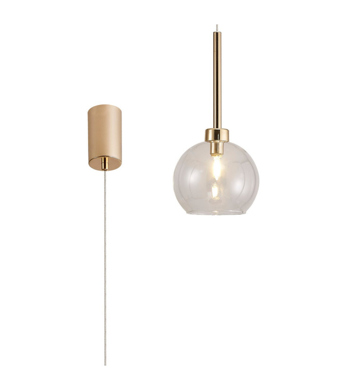 Baldwin 14cm Single Pendant 2m 1 x G9 French Gold/Clear Type F Shade-1