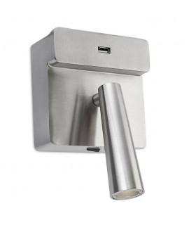 LED Wall Reading USB Light Satin Nickel 175lm 2700K - 1
