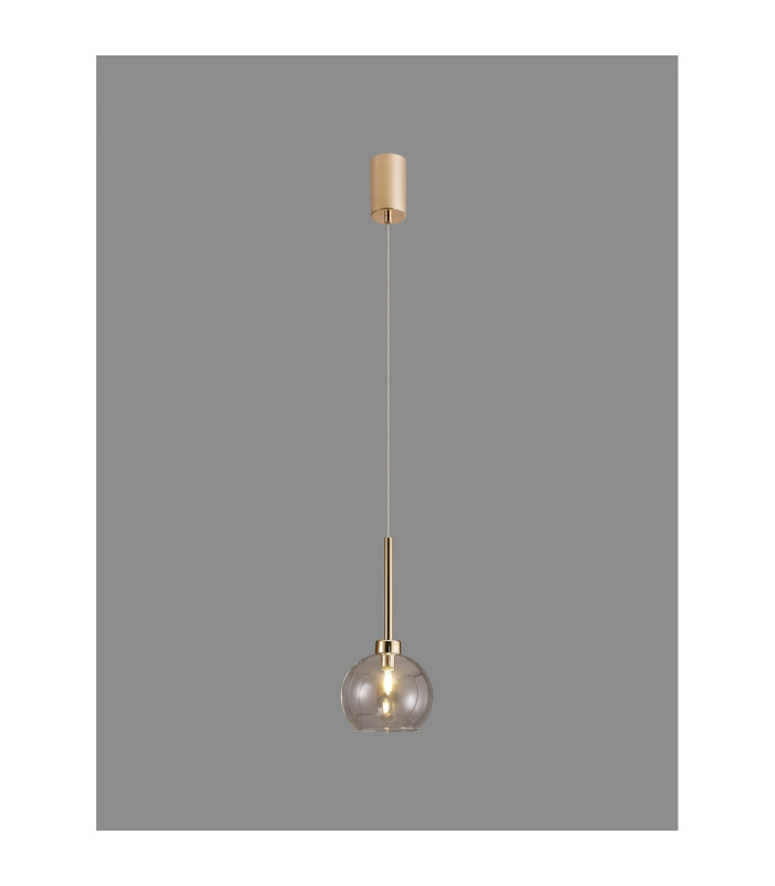 Baldwin 14cm Single Pendant 2m 1 x G9 French Gold/Clear Type F Shade-3