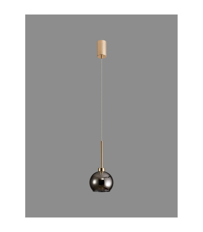 Baldwin 14cm Single Pendant 2m 1 x G9 French Gold/Smoked Type F Shade-15