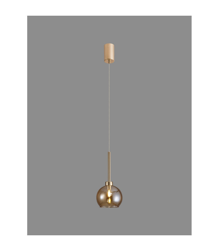 Baldwin 14cm Single Pendant 2m 1 x G9 French Gold/Amber Type F Shade-3