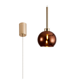 Baldwin 14cm Single Pendant 2m 1 x G9 French Gold/Dark Copper Type F Shade-1