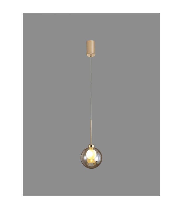 Baldwin 14cm Single Pendant 2m 1 x G9 French Gold/Cognac/Frosted Type G Shade-3
