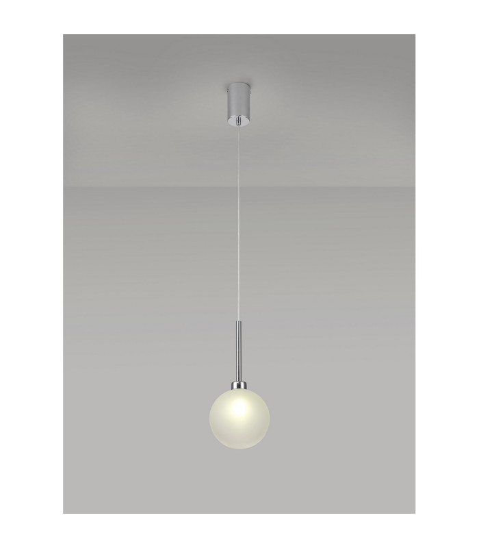 Baldwin 14cm Single Pendant 2m 1 x G9 Polished Chrome/Frosted Type G Shade-3