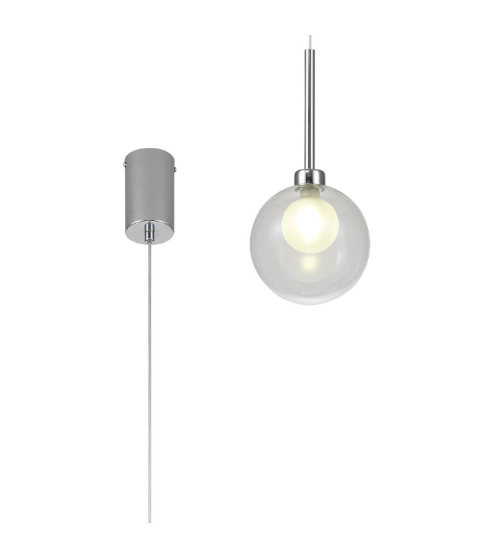Baldwin 14cm Single Pendant 2m 1 x G9 Polished Chrome/Clear/Frosted Type G Shade-1