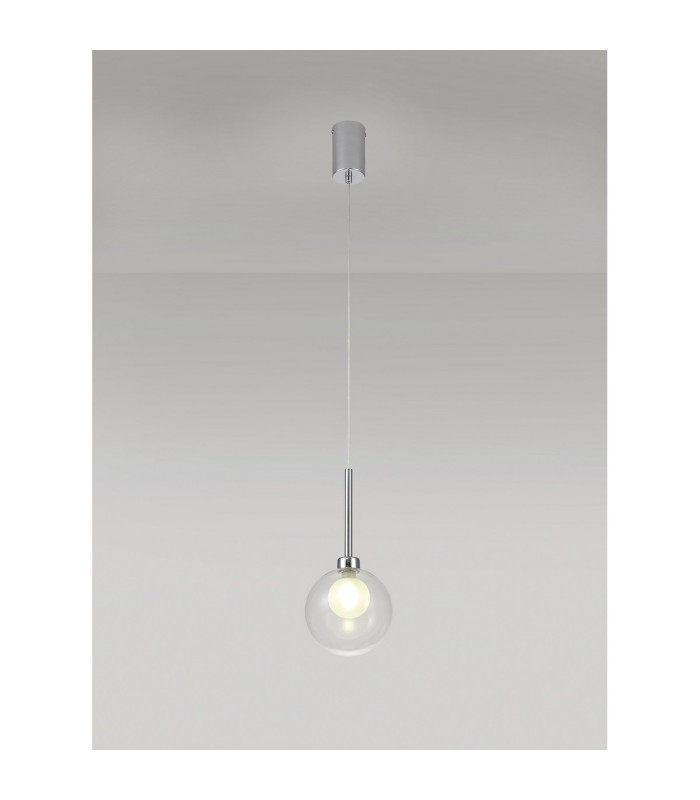 Baldwin 14cm Single Pendant 2m 1 x G9 Polished Chrome/Clear/Frosted Type G Shade-3