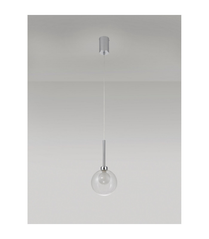 Baldwin 14cm Single Pendant 2m 1 x G9 Polished Chrome/Clear/Frosted Type G Shade-13