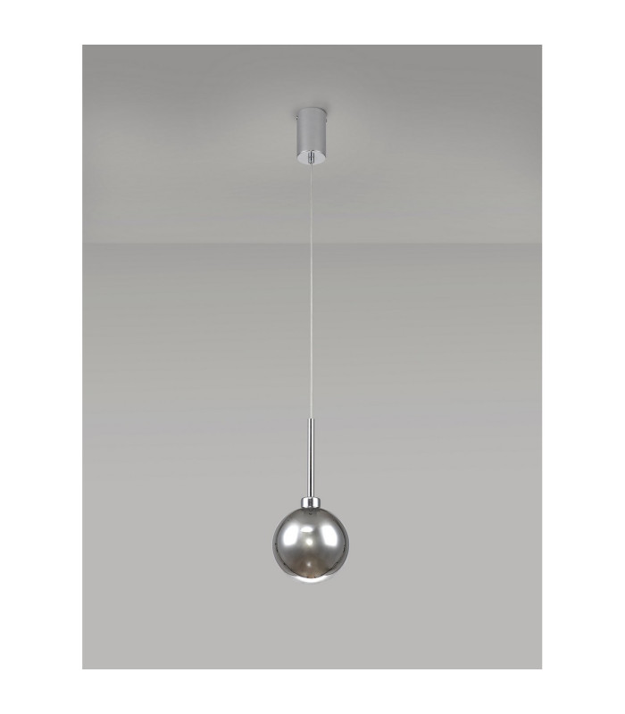 Baldwin 14cm Single Pendant 2m 1 x G9 Polished Chrome/Chrome/Frosted Type G Shade-13