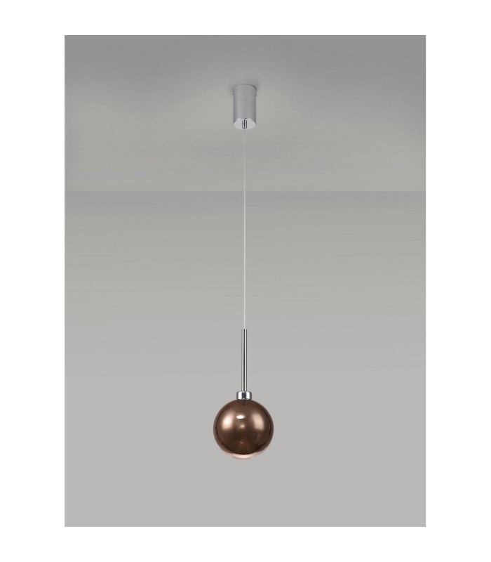Baldwin 14cm Single Pendant 2m 1 x G9 Polished Chrome/Copper/Frosted Type G Shade-13